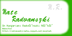 mate radvanszki business card